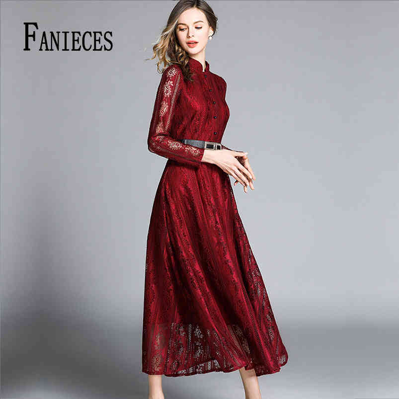 

Summer Casual Women Sexy Lace Dress Belt Slim Waist Fashion Long Sleeve Elegant A-line lady Party Dresses Streetwear 210520, Black
