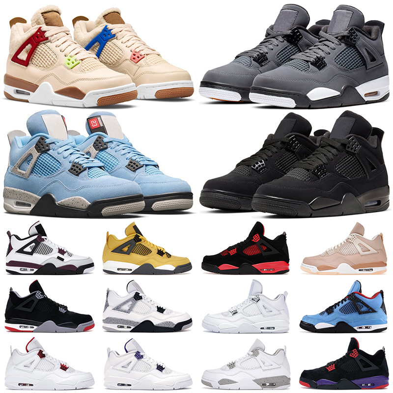 

fashion 4s basketball shoes mens womens Jumpman 4 University Blue Black Cat Sail Red Thunder Wild Things What the Royalty Fire men women trainers sneakers size 5.5-13, 4s #28