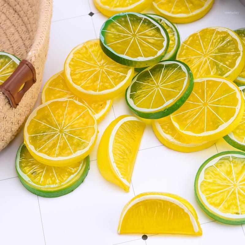 

Party Decoration 25/30pcs Artificial Fruit Simulation Slices 3 Colors Resin Fake Model Kitchen Wedding