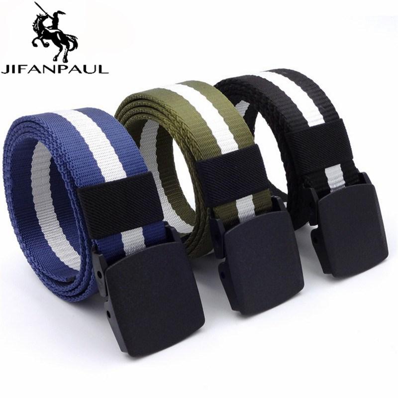 

Belts JIFANPAUL Men's Casual Fashion Tactical Belt Alloy Automatic Buckle Youth Students Outdoor Sports Training, Black;brown