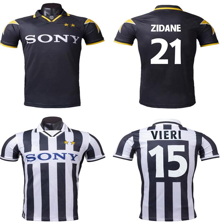 

1995 1996 1997 ZIDANE DEL PIERO Vialli Vieri home away 95 96 97 Di Livio Conte RAVANELLI retro classic football shirt