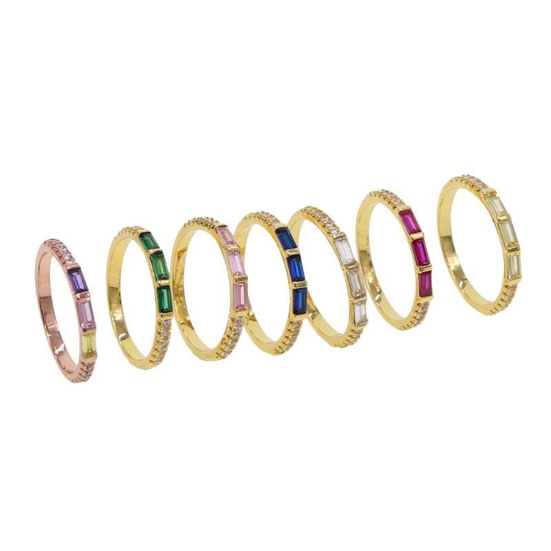 

Cluster Rings Classic Gold Color Band With Birthday Stone Crystal Wedding & Party Ring For Women Jewelry Gift