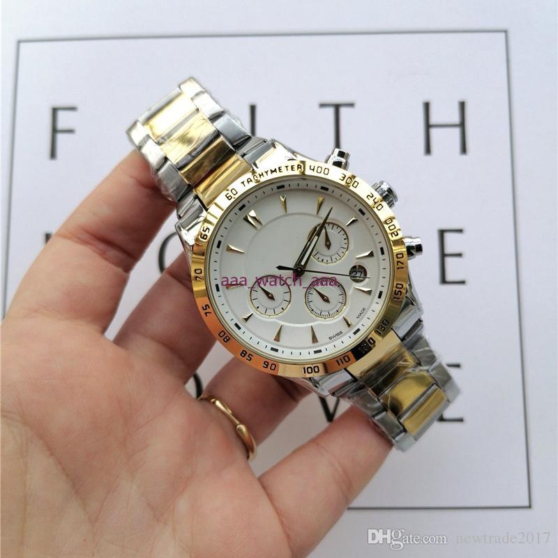 

2022 Mens luxury watches all dial work chronograph quartz watch for men t095 stainless steel band waterproof high quality designer watches, Silver black 2