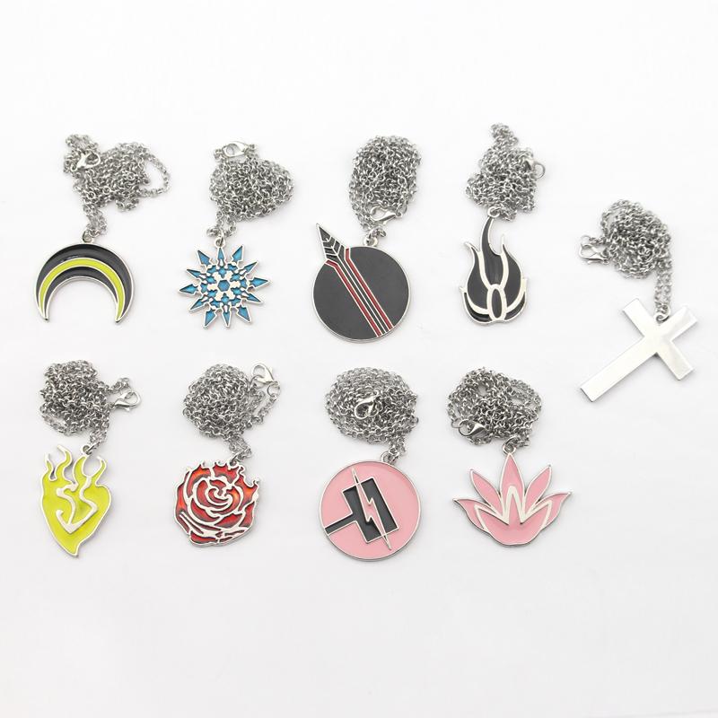 

Pendant Necklaces RWBY-Rose Weiss Schnee Blake Belladonna Yang Xiao Long Symbol Pendants Cosplay Otaku Jewelry Necklace, Silver