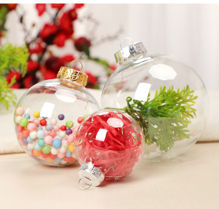 

Christmas Decoration Balls Plastic Clear DIY Fillable Baubles Christmas Tree Hanging Ball New Year Decor for Home