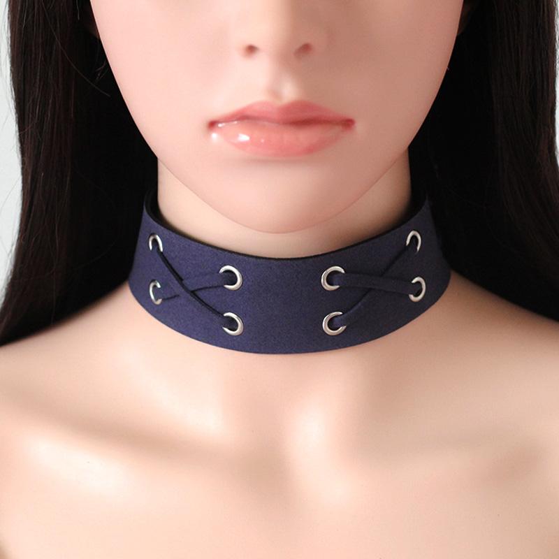 

Hiphop Rock Leather Necklaces For Women Chokers Made Link Chain Fashion Punk Young People Jewelry Gift