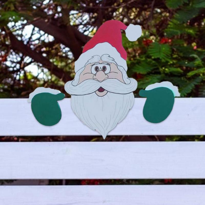 

Christmas Decorations Funny Santa Claus Fence Peeker Snowman Charming Ornaments Pendant Decoration Outdoor Festivity To The Occasion 2022