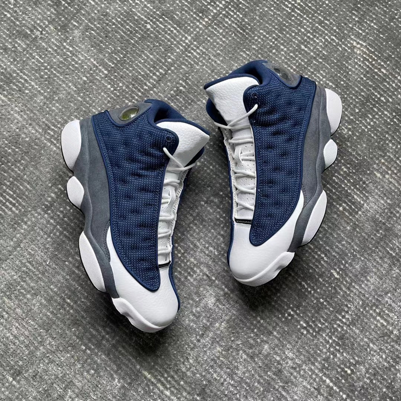 

Authentic designer basketball shoes Fashion Retro High-top Navy blue outdoor sports training running sneaker J13s wholesaler 414571-404 with original box
