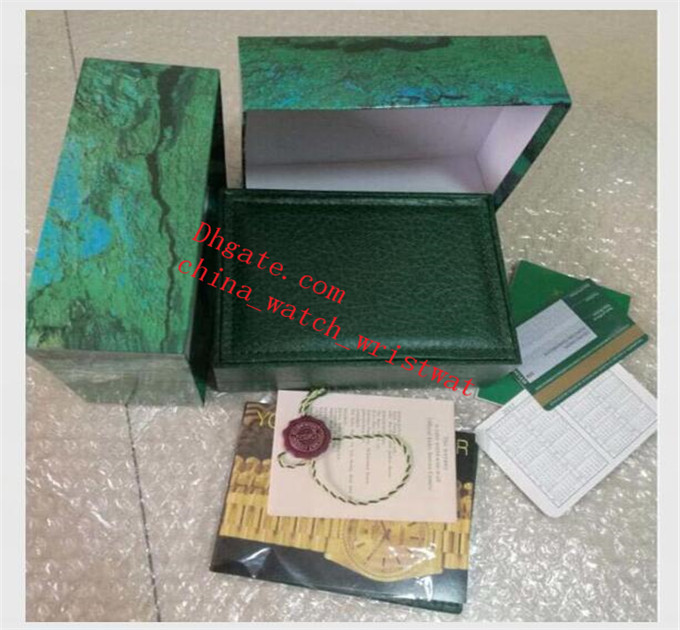 

Luxury Green Original Watch Boxes Booklet Card Handbag For datejust 116660 116610 116710 Man Woman Watches Box