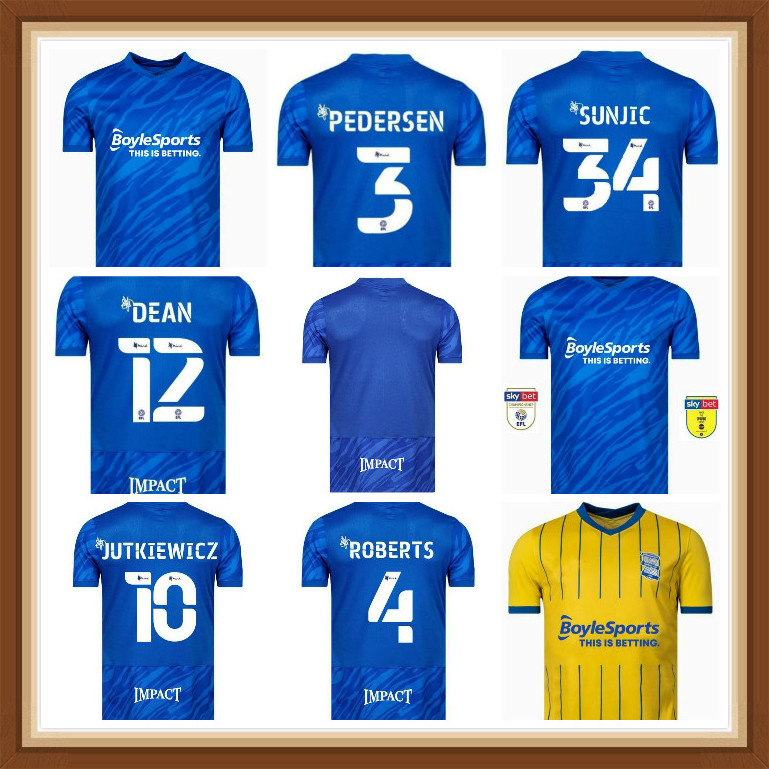 

21 22 Soccer jerseys Lukasz Jutkiewicz S.hogan Jeremie Bela M.Roberts H.Dean N.Etheridge 2021 Birmingham City football jersey, Black;yellow