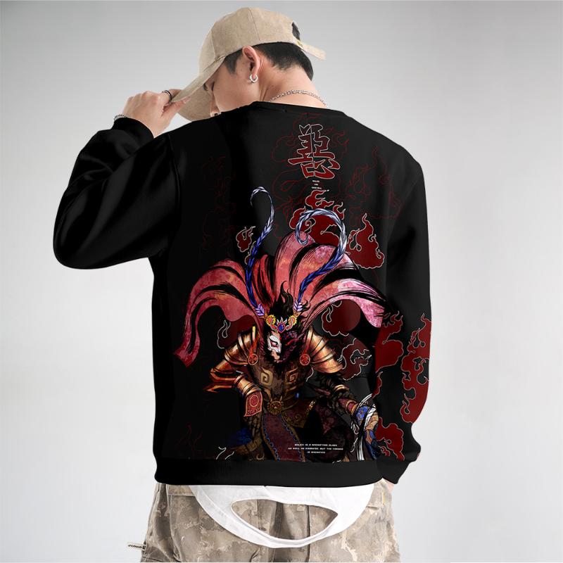 

Men's Hoodies & Sweatshirts Good Evil Goku Printed Black Autumn Couple Men Women Casual O-Neck Pullover Hoodie Harajuku Sweatwear Oversize 6
