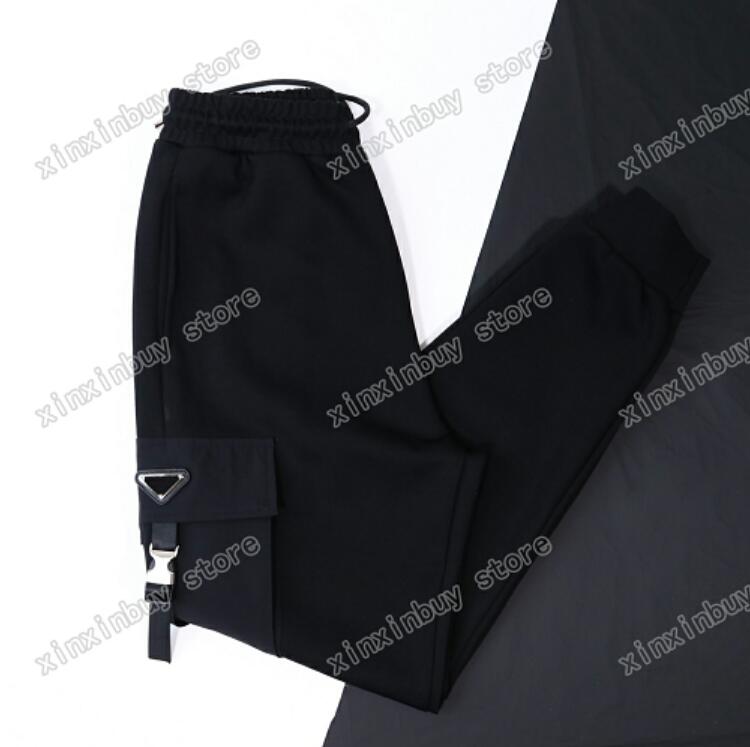 

21SS spring autumn luxury limited custom single product high-quality metal badge stitching trousers famous men's designer athletes men's and women's trousers, Black