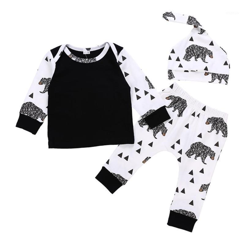 

Clothing Sets 3pcs Baby Infant Boy Girl Winter Cotton Warm Long-Sleeve Tops Lovely Sweet Cartoon Clothes Pants And Hat Suits, White
