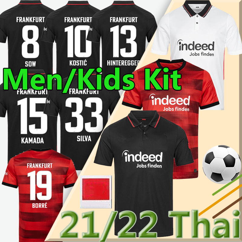 

21/22 Eintracht Frankfurt soccer jerseys 2021 2022 Die Adler SOW SILVA KOSTIC JOVIC HASEBE KAMADA HINTEREGGER NDicka football shirt maillot de foot, 21-22 third
