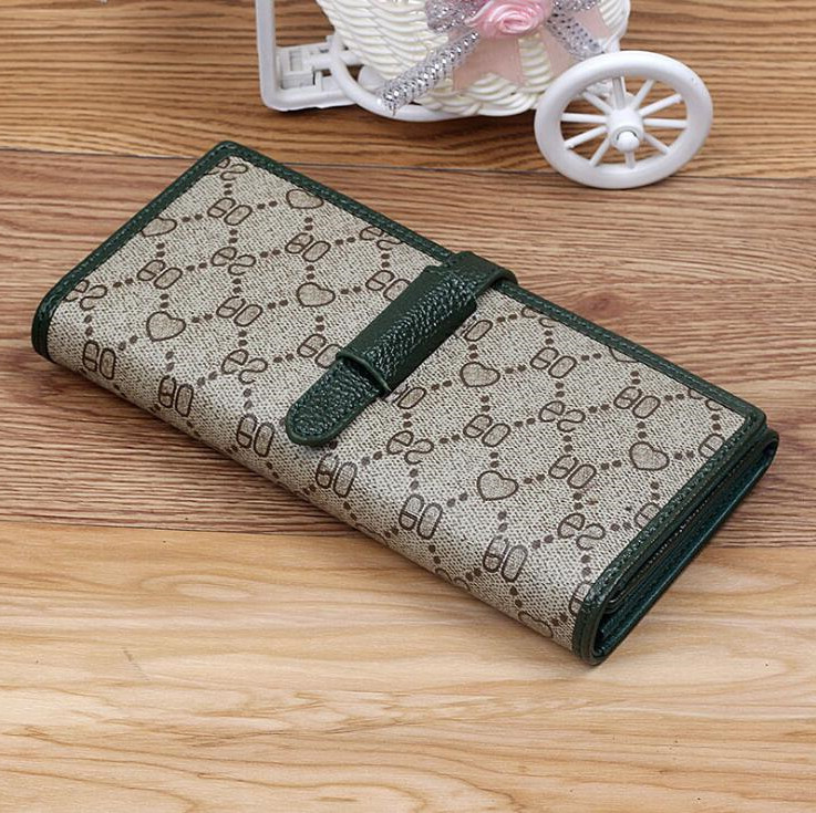 

Factory outlet women handbag printed leather wallet belt decoration multifunctional womens long wallets trend contrast leathers storage purses, Grey1(boutique box)