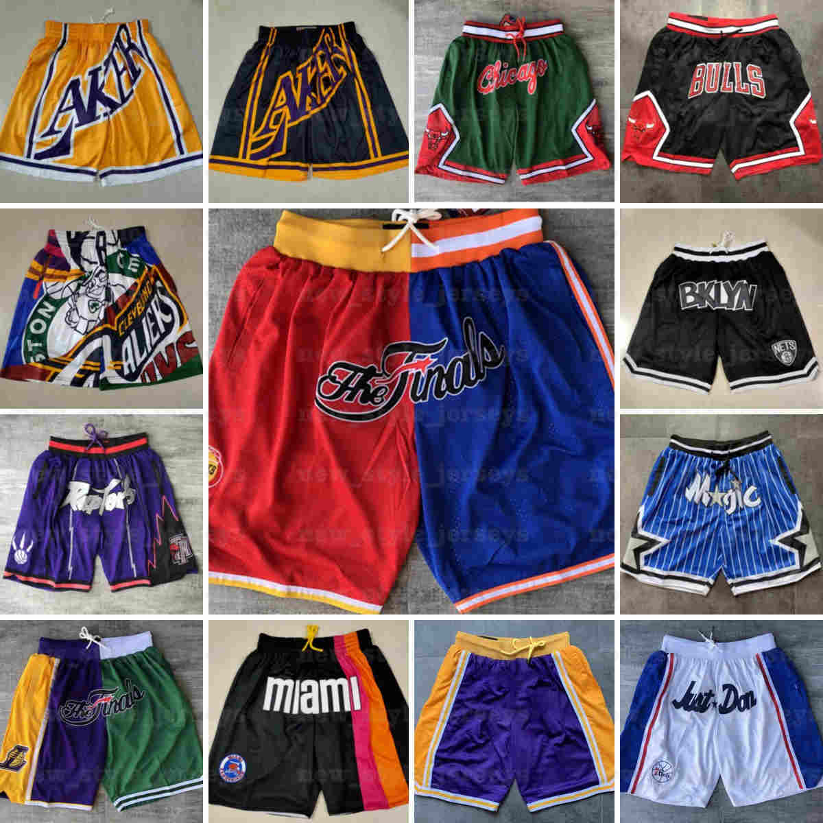 

Just Don Basketball shorts Authentic Mitchell Retro Ness All Team Sweatpants Los Pocket Shorts Angeles Supersonic Men Miami S-XXXL, Just don(gong niu)