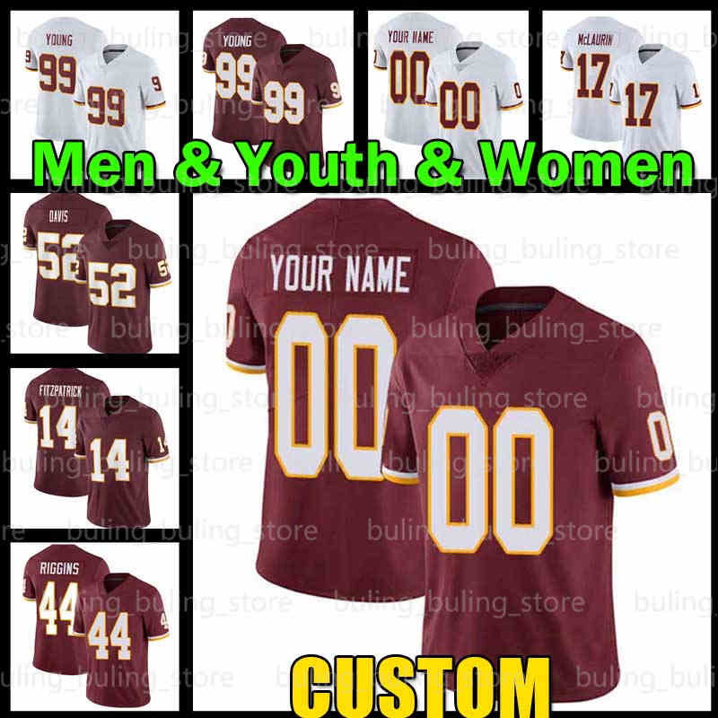 

Custom 21 Sean Taylor Football Jerseys 14 Ryan Fitzpatrick 52 Jamin Davis 82 Logan Thomas Heinicke Team Tress Way Montez Sweat Landon Collins Kamren Curl John Riggins, Custom youth jersey(h p)