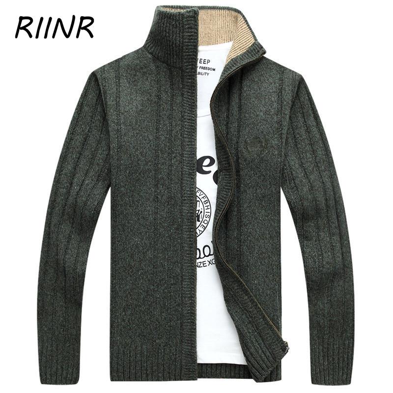 

Men's Sweaters RUELK 2021 Sweater Men Autumn Winter Wool Thick Male Cardigan Fashion Brand Clothing Outwear Knitting Sweter Hombre, Green