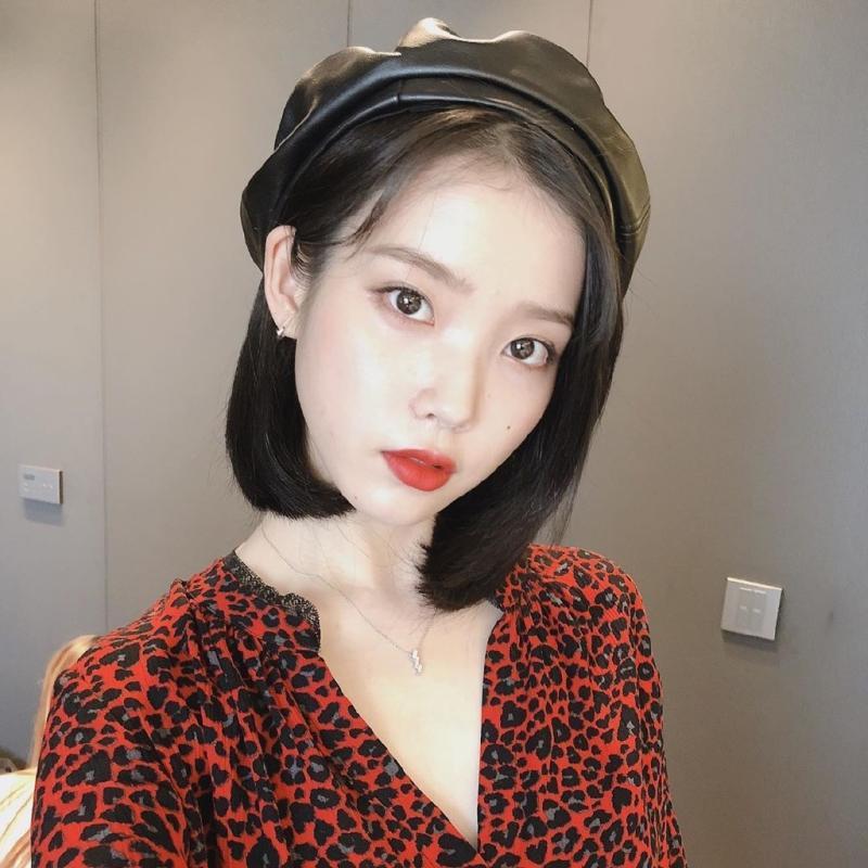 

Deluna Hotel Iu Li Zhien Same Hat Female Spring Autumn British Fashion Beret Pu Leather Pumpkin