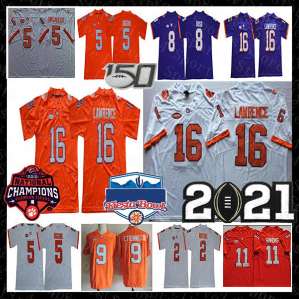 

2021 Clemson Tigers College Trevor Lawrence Football Jersey D.J. Uiagalelei Isaiah Simmons Travis Etienne Jr. Sammy Watkins Tee Higgins Justyn Ross Hunter Renfrow, As pic