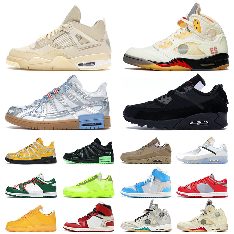 

OW x Jumpman 1 4 5 Basketball Shoes v Mens Womens Designer Black Muslin Sail Rubber White One University Gold Volt Fire Red Running Sports Sneakers Trainers, 36-45 offf white