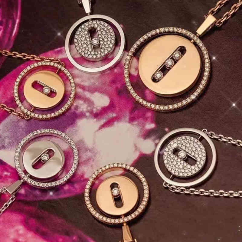 

925 sterling silver Lucky Move Round Rotating Necklace Fine jewelry for women messika necklace famous brand France