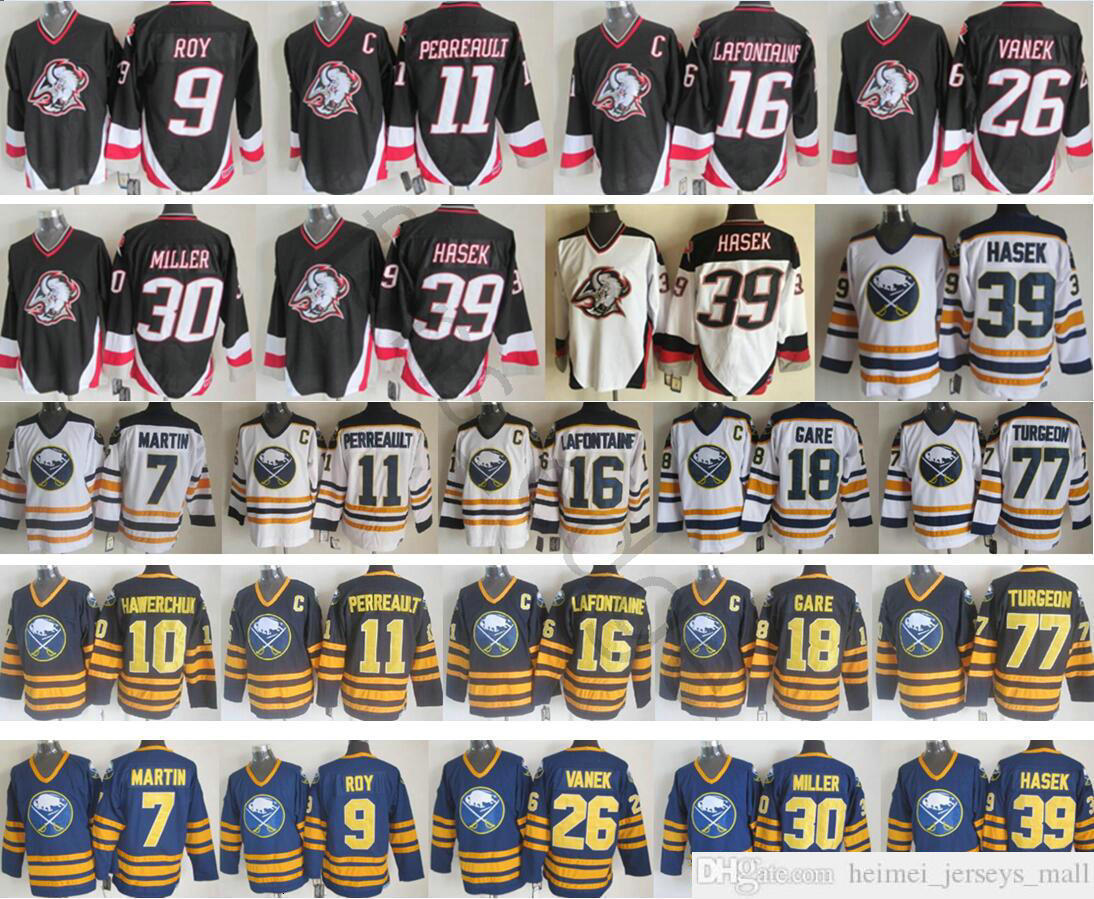 

Buffalo Sabres Winter Classic Men #30 Ryan Miller 39 Dominik Hasek 26 Thomas Vanek 11 Gilbert Perreault 77 Pierre Turgeon Ice Hockey Jerseys, Blue