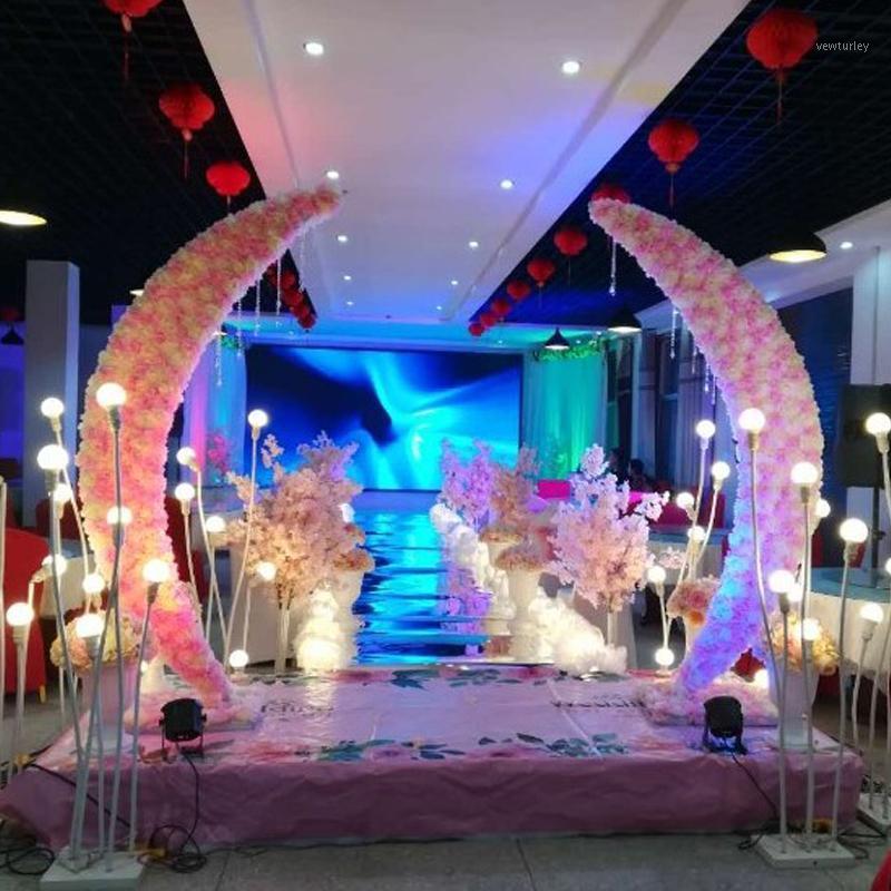 

Party Decoration Outdoor Crescent Wedding Arch Garden Christmas Decor Balloon Flower Birthday Graduation
