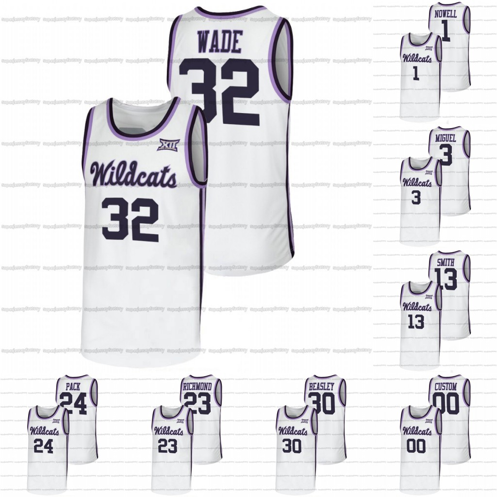 

Custom Kansas State Wildcats Jersey NCAA College Basketball 32 Dean Wade 25 Ismael Massoud 13 Mark Smith 1 Markquis Nowell 21 Davion Bradford 30 Michael Beasley, White women s-xxl