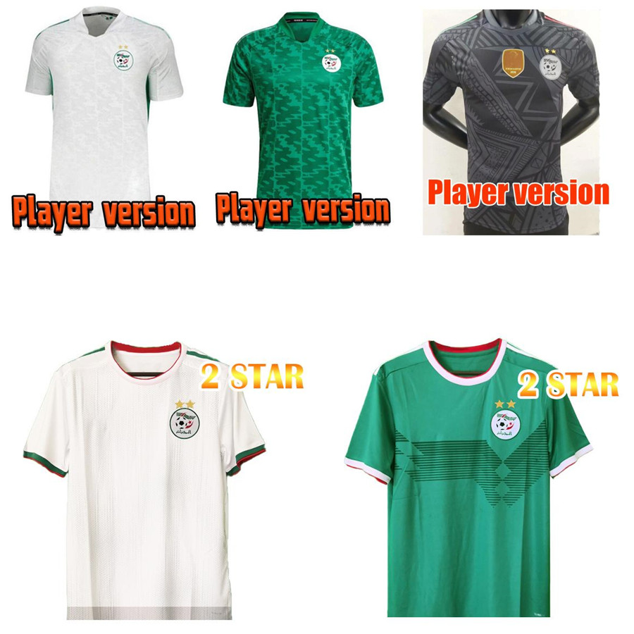 

Fans player version Algerie 2021 Soccer Jerseys MAHREZ FEGHOULI BENNACER ATAL 20 21 Algeria football shirt men sets maillot de foot training wear, Black;yellow