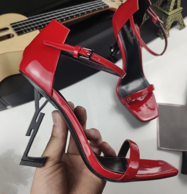 

Ý S I Paris Metal Letters Luxury Designer Brand High Heels Dress Shoes Women Fashion Sexy Open Toe Super Highs Heel Sandals Bridal Wedding Banquet Shoe, With original box