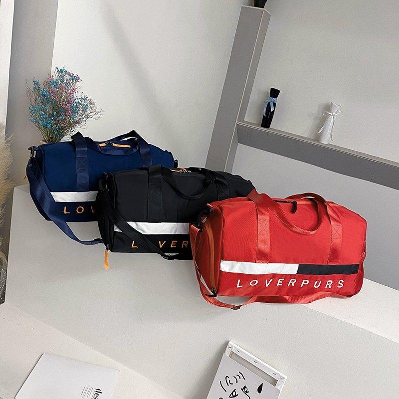 Duffel Bags Letter Large-capacity Travel Bag,Nylon Bucket Bag,Business Bag,Fitness Bag,Waterproof Swimming Bag,47*22*24 Cm-image-704277803