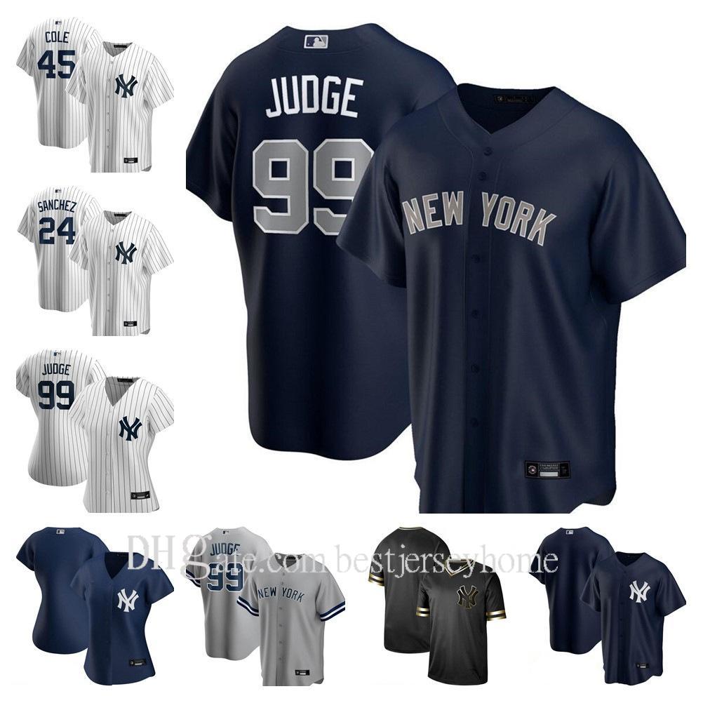 

2021 Baseball 45 Gerrit Cole Jersey 2 Derek Jeter Gary Sanchez DJ LeMahieu Aaron Judge Gleyber Torres Giancarlo Stanton Men Women Jerseys, Blue;black