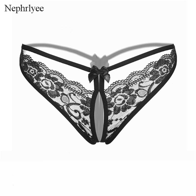 

Women's Panties 2021 Sexy Briefs For Women Low-Rise Lace Transparent Lingerie Crotchless Thongs Lady Erotic Underwear P049, Black;pink