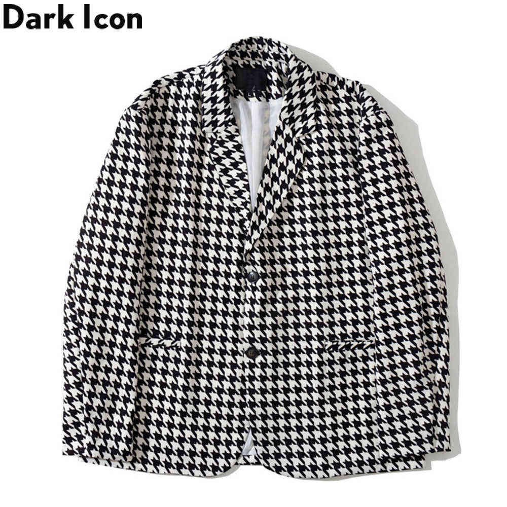 

Plaid Jacket Men for Autumn Loose Street Fashion Men's Jackets 210603, Black