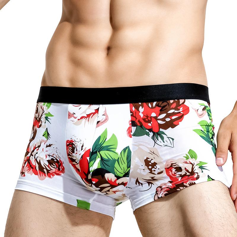 

Underpants Men's Boxers Sexy Underwear Ice Silk Printed Panties For Man Breathable Male Boxershorts Cueca Calzoncillo Plus Size, Uxaypt234