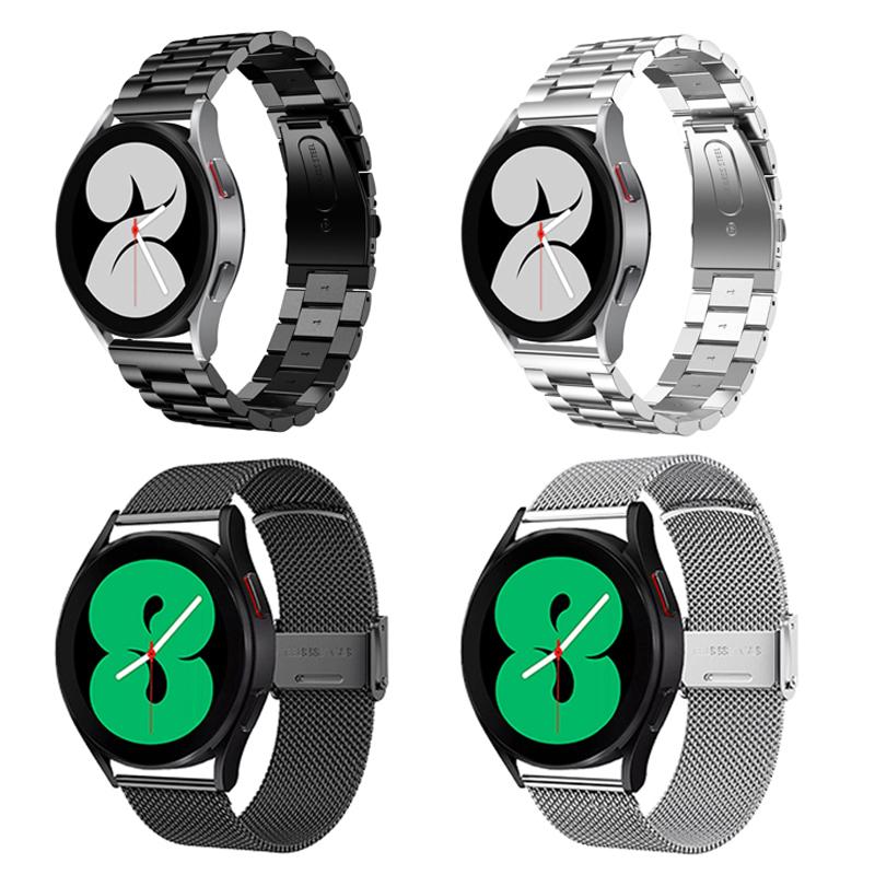

Watch Bands Stainless Steel Strap For Samsung Galaxy 4 44mm 40mm Smart Metal Watchband Watch4 Classic 46mm 42mm, Black;brown