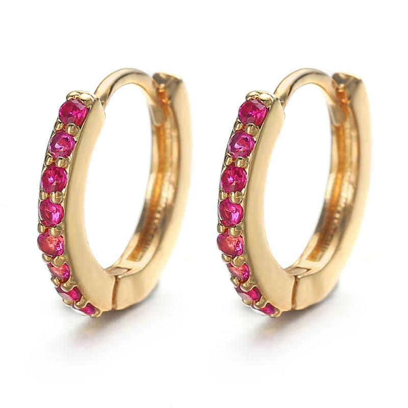 

Hoop & Huggie Harong Small Circle Hoops Earrings Crystals Round Piercing Charming Party Student Exquisite Women Jewelry Gifts