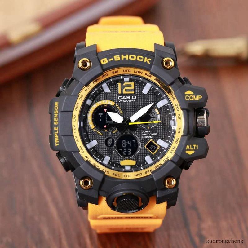 

2021 G style Luxury Mens Digital LED Watches Sport Men Outdoor Electronic rubber Shock Dual Analog Wrist Watch Montre Homme GWG 1000 gift, Slivery;brown