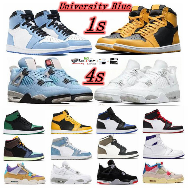 

Jordan High Tops 1 1s Travis Scott University Blue Shoes Obsidian Silver Toe Black Cat 4s White Sail Men Basketball Shoe Hyper Royal Bred Women sneaker trainer, 29#