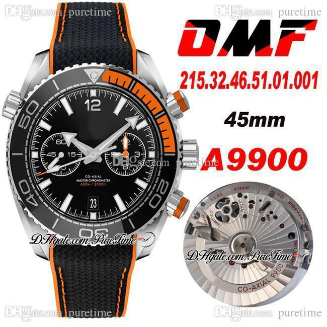 

OMF V2 A9900 Automatic Chronograph Mens Watch Black Orange Ceramic Bezel 215.32.46.51.01.001 Nylon Rubber Watches (Black Balance Wheel) Supe, Slivery;brown