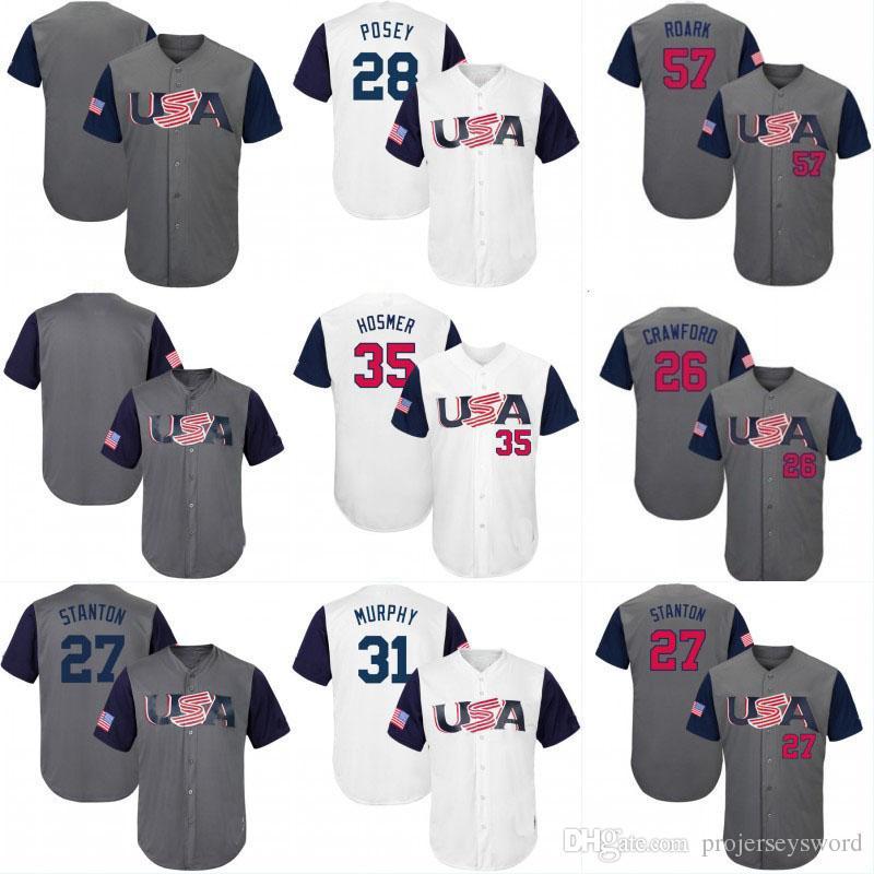 

2017 USA World Baseball Classic WBC Jersey Buster28Posey Adam Jones Matt Carpenter Giancarlo Stanton Michael Fulmer Paul Goldschmidt Jerseys, Authentic grey such as