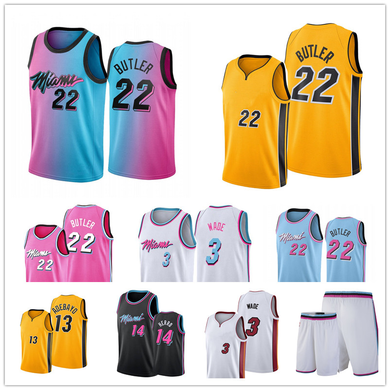 

2022 Dwyane 3 Wade Men Jersey Jimmy 22 Butler Tyler 14 Herro Bam 13 Adebayo City Basketball Edition Jerseys