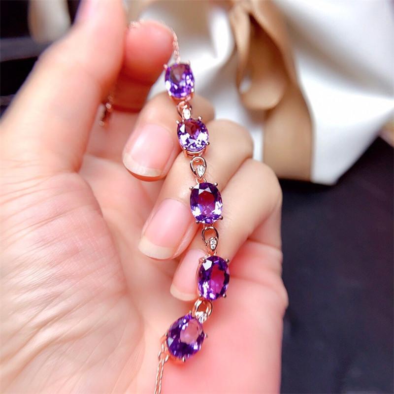 

Beaded, Strands Ulisses Product 18K Gold Plated Luxury Artificial Amethyst Ladies Bracelet Suitable For Banquet Wedding Hand Jewelry