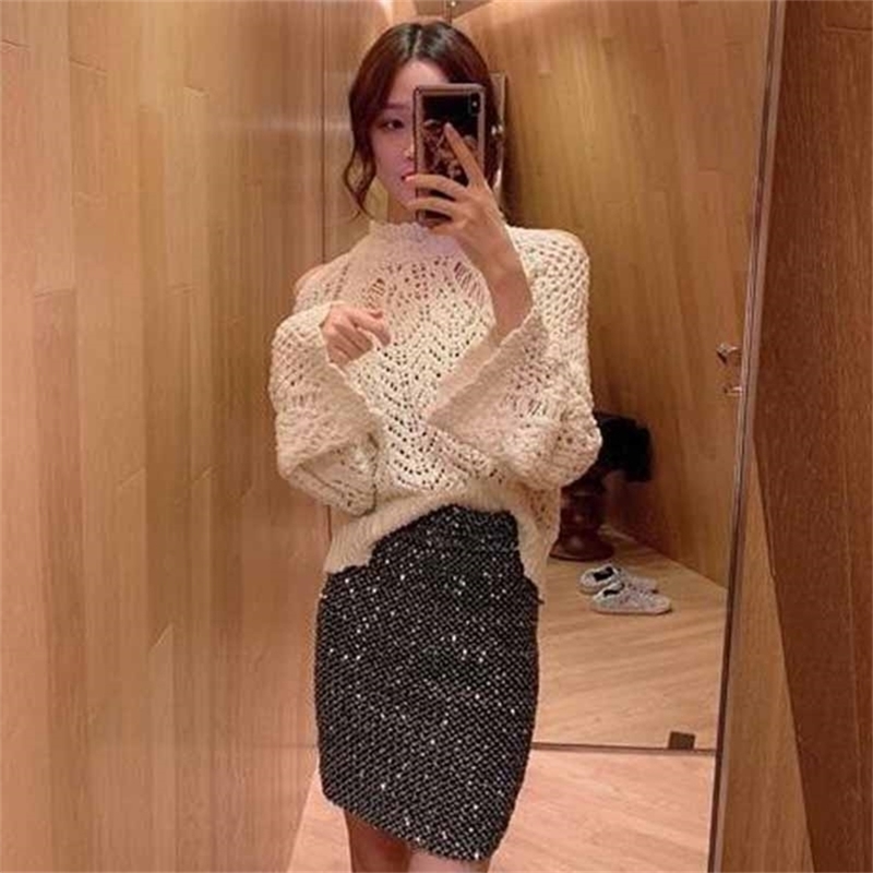 

Autumn loose sweater vintage hollow out off shoulder long sleeve sweaters casual female street pullover top plus size 210519, Purple