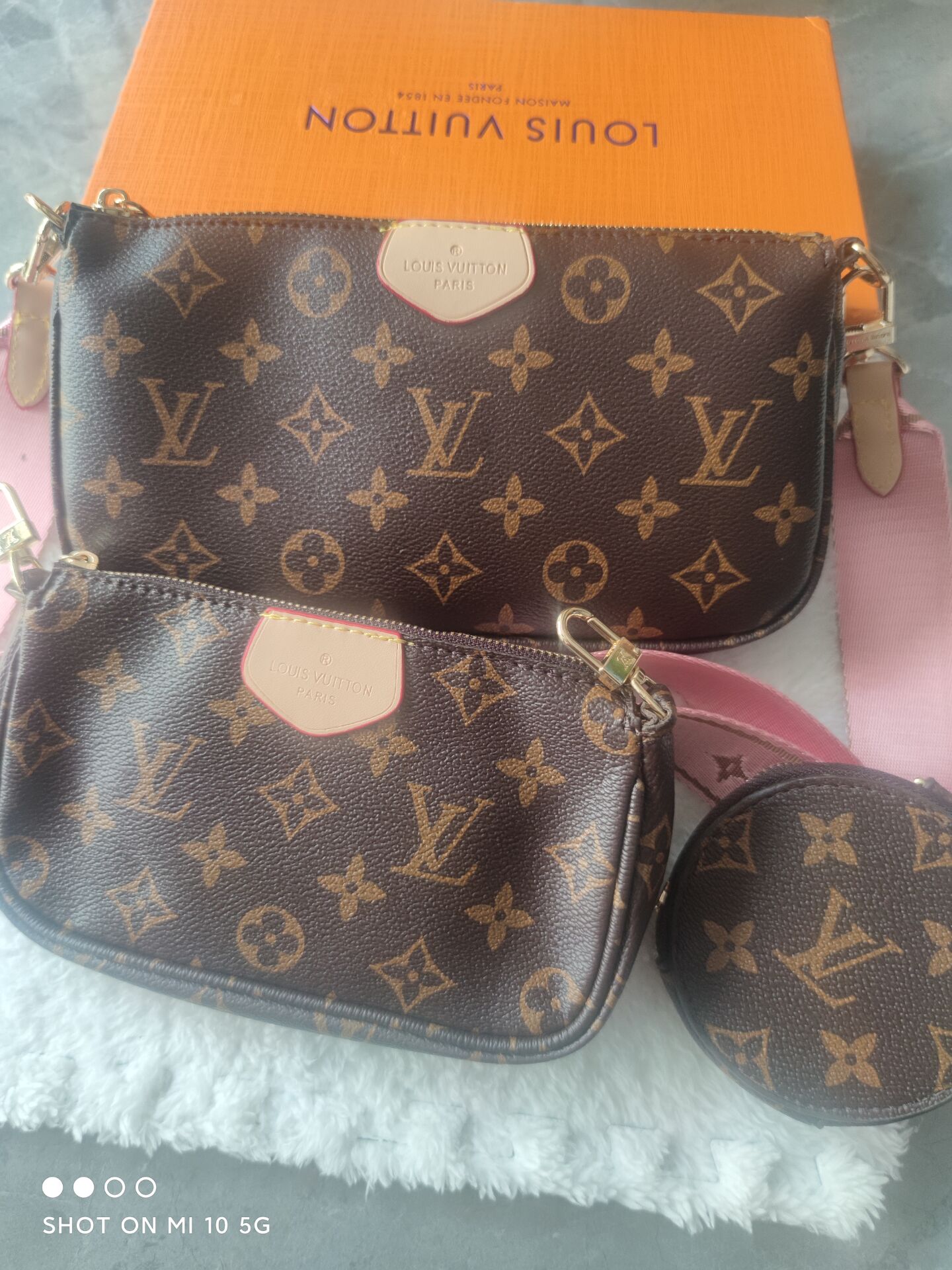 

LVLouisVitton Vutton 3PCS Multi Pochette Accessories Bag Women Crossbody Shoulder Bags Designers Handbag Ladies Coin Purse 036, Red