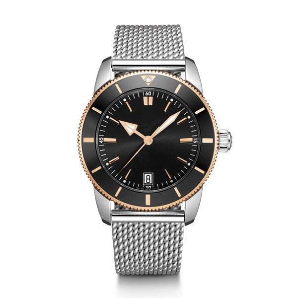 

Mens Automatic Mechanical Superocean Stainless Steel Sapphire Glass 46mm Watch Black Blue Rubber Bracelet Wristwatches