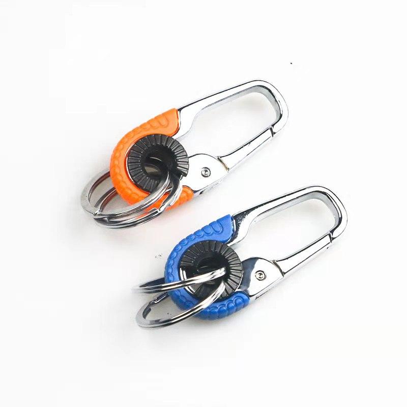 

Keychains Durable Keychain Hook Stainless Steel Buckle Outdoor Carabiner Climbing Tool Double Ring Car Fishing Keyring