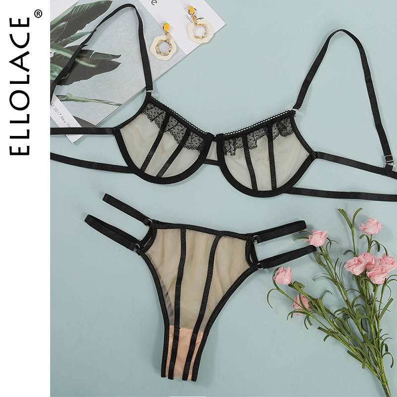 

Sexy Womens Underwear Skin Color See Through Erotic Lingerie Set Transparent Push up Bra Set Underwear Women Wholesale, Red