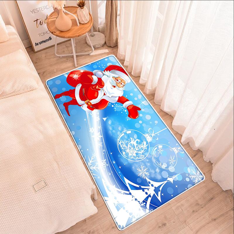 

Carpets Santa Claus Merry Christmas Kitchen Carpet Living Room Bedroom Floor Decor Rug Doormat Home Balcony Bathroom Gift Year 2022